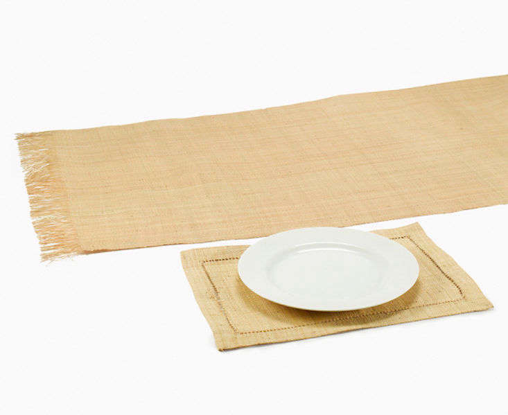 Natural Raffia Table Runner and Placemat from Jamali Garden