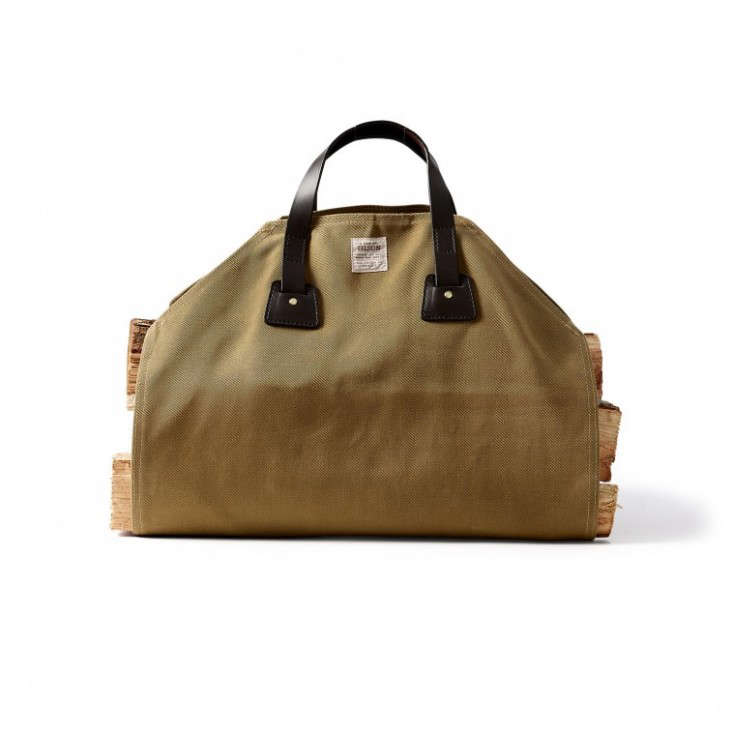 filson log carrier canvas leather ; Gardenista