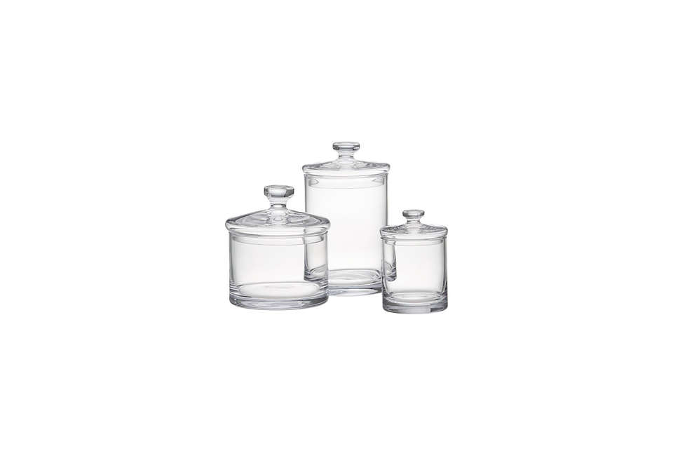 Crate & Barrel Glass Canisters