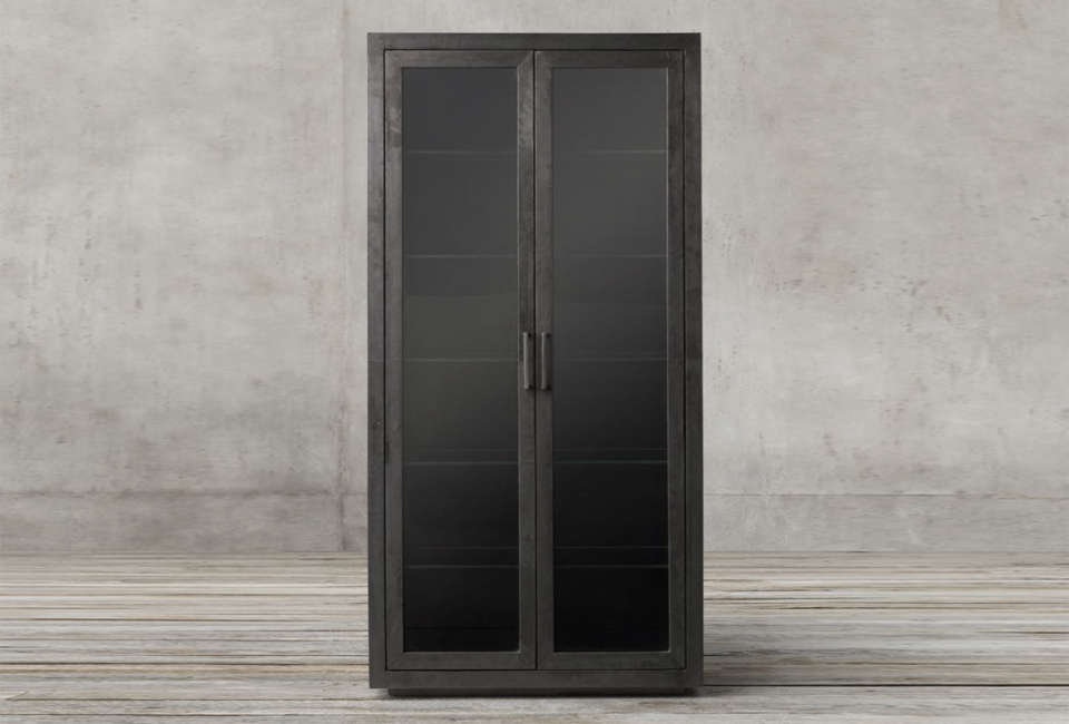 Restoration Hardware Metal Glass Cabinet