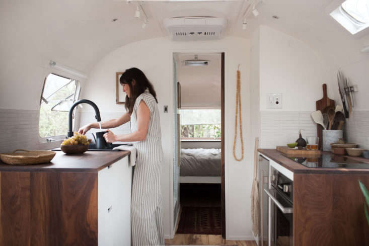 modern caravan airstream remodel kitchen