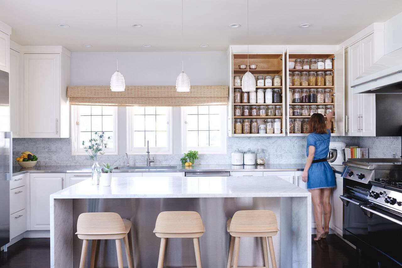 Pantry organizer extraordinarie and Blisshaus founder Wiebke Liu’s Instagram-ready shelves. Photograph by Maria del Rio, from Blisshaus: Bringing Back the Old World Pantry, One Kitchen at a Time.