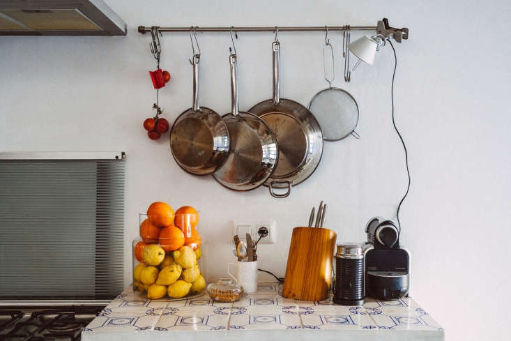 Ikea hanging rail at Townhouse A, a kitchen design by Quintana Partners