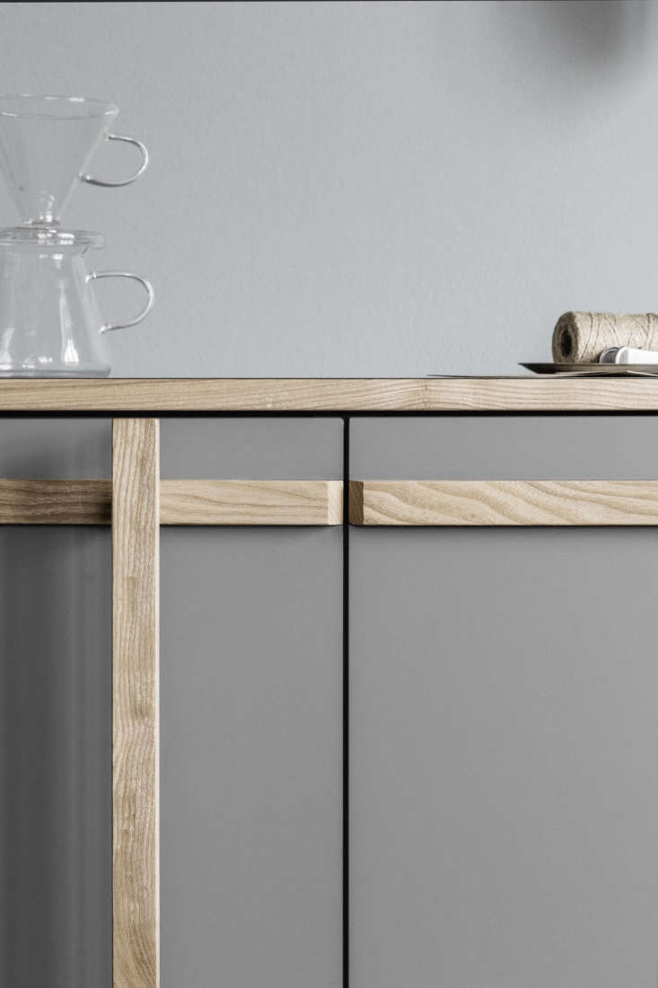 Japanese-style Ikea kitchen hack: wooden kitchen cabinet fronts designed by Chris Halstrom for Reform Denmark.