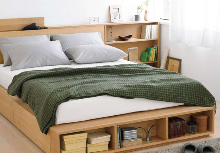 Muji Large Double Light Ash Storage Bed