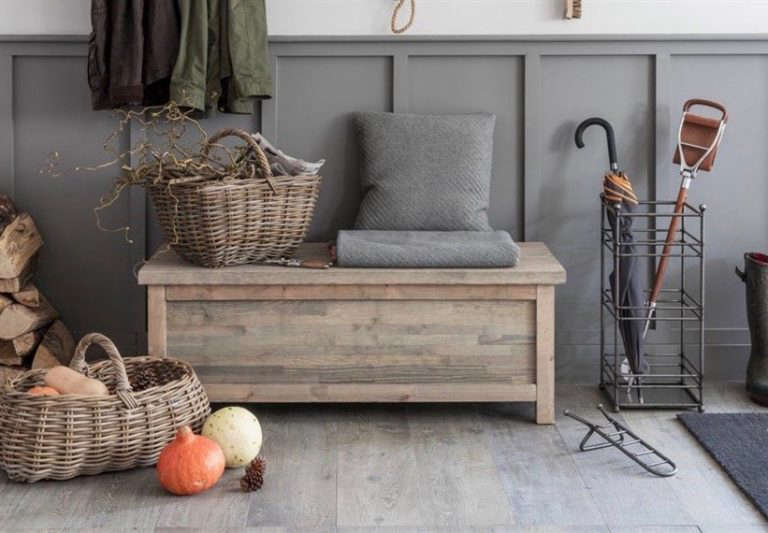 outdoor storage bench wood from Garden Trading