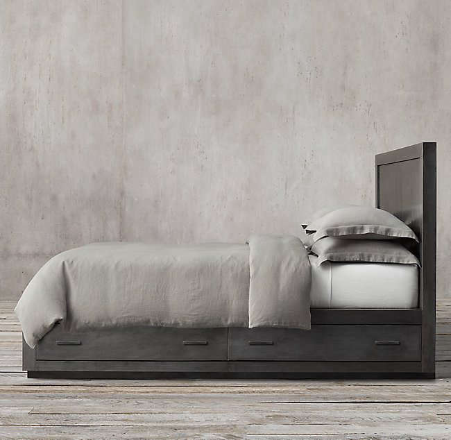 Restoration Hardware La Salle Metal Wrapped Storage Bed