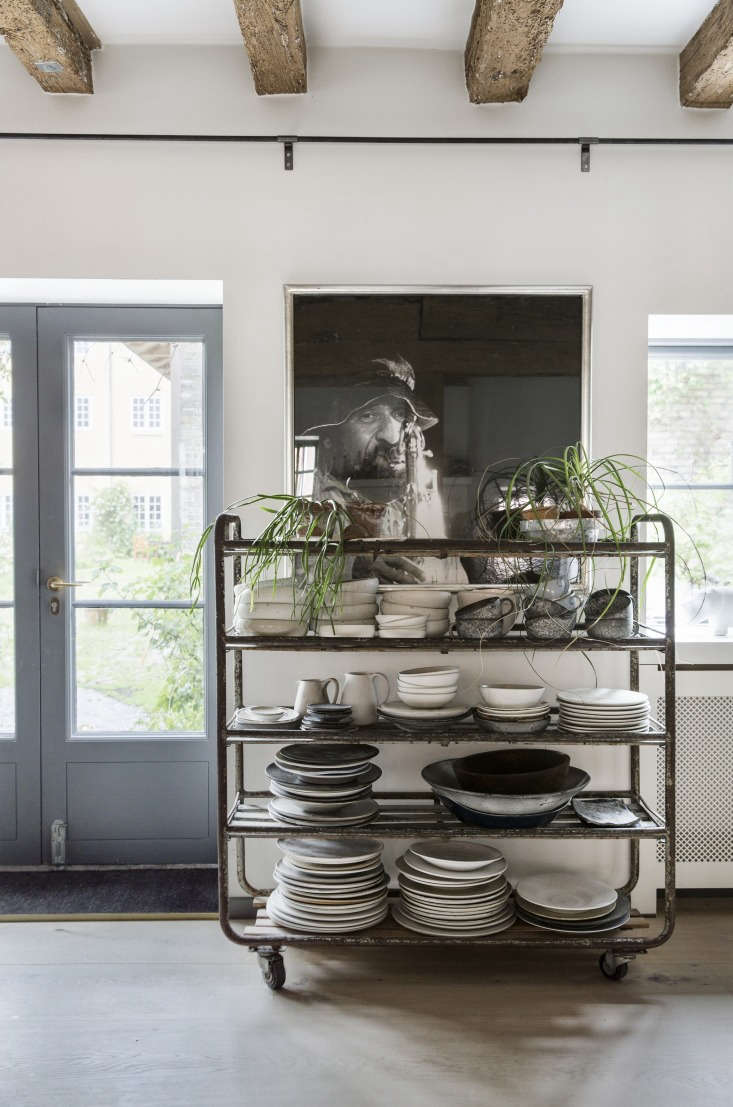 Rene and Nadine Redzepi Kitchen Cart with Tabelware in Copenhagen, Photo Courtesy of Dinesen