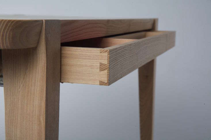 Detail, Studiomoe one-drawer Oslo desk made of American ash.