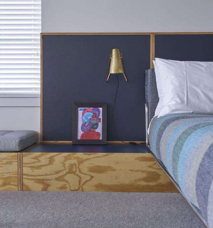 A Built-in Nightstand in a Guest Room at the Ace Hotel Chicago