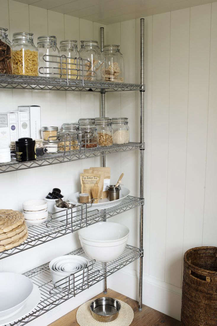 Barbara’s kitchen pantry is tidy and light-filled, with most dry goods decanted into jars.