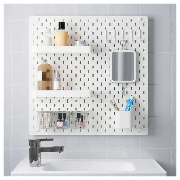 Ikea Skadis Pegboard in Bathroom