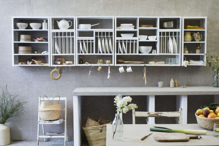 Stovold & Pogue Indian stainless steel kitchen rack and shelf grouping in white.