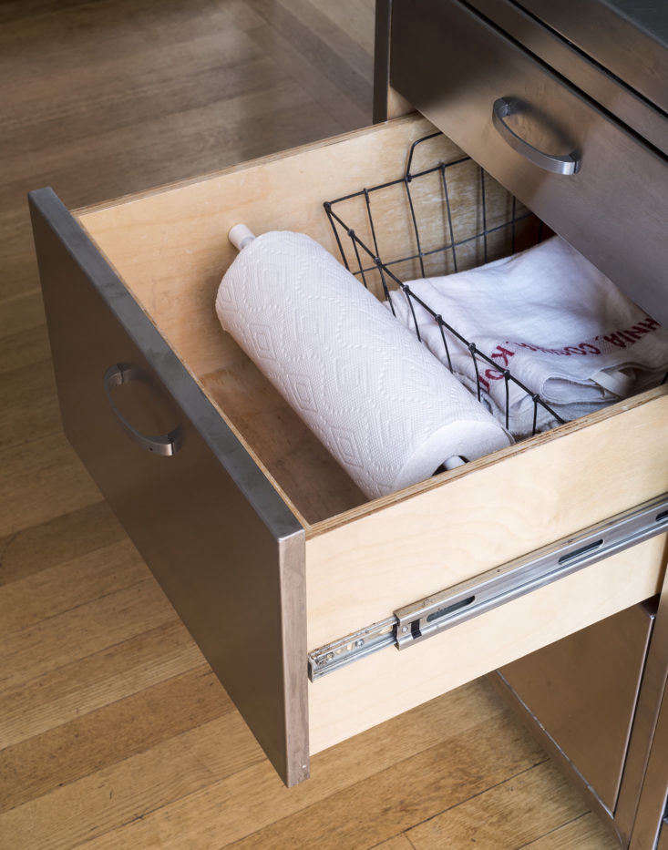 Tension Rod Paper Towel Holder in Drawer by Matthew Williams