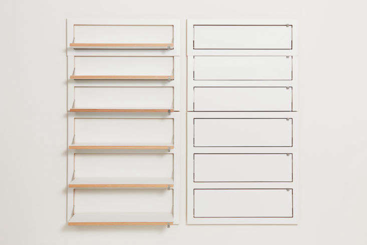 The Flapps system fold-down shelving by Ambivalenz of Berlin.