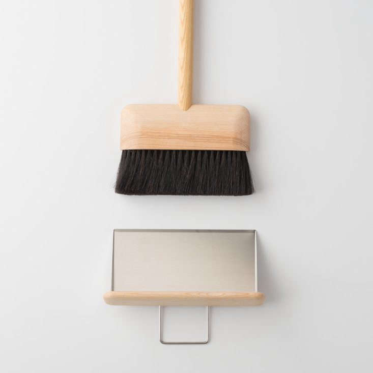 Made in a family-owned factory in Germany, this German Broom & Dust Pan is made of oiled ash wood and horsehair bristles; $139.