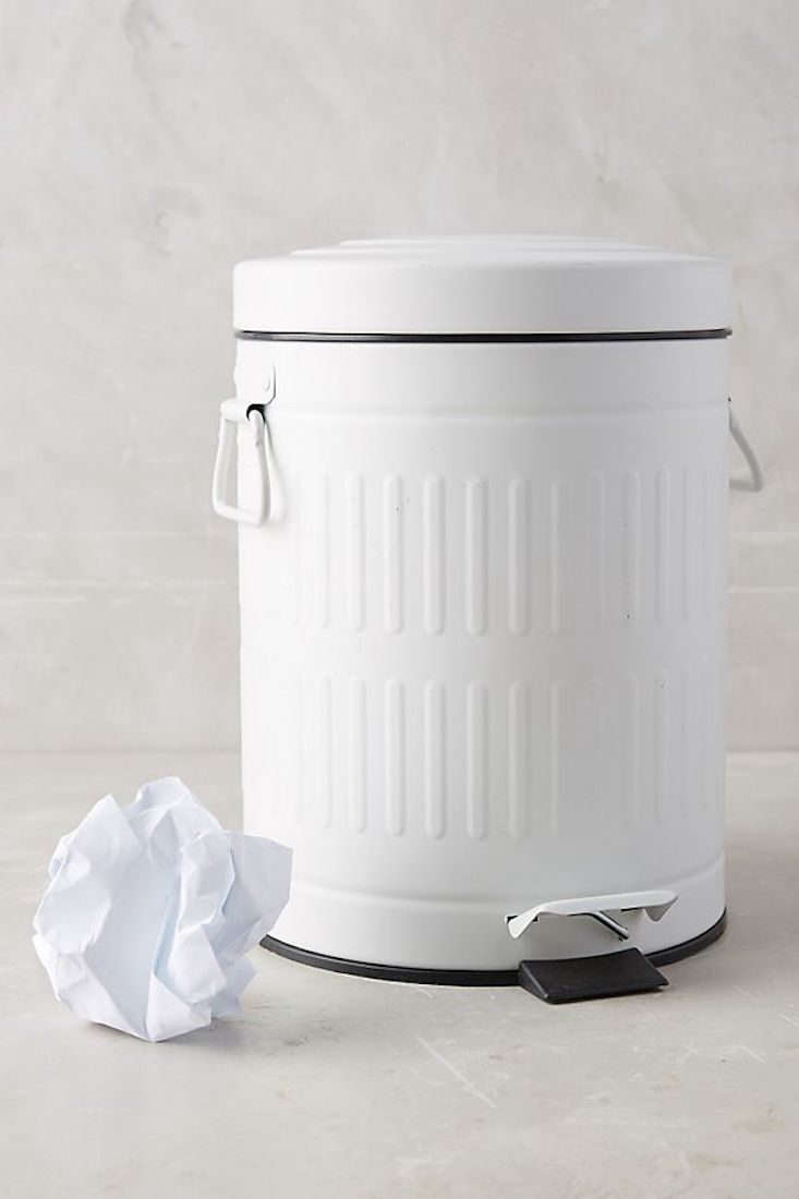 Anthropologie Powder Coated Trash Can