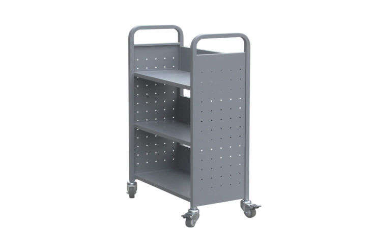 H&A Rolling Book Cart Library Cart Gray