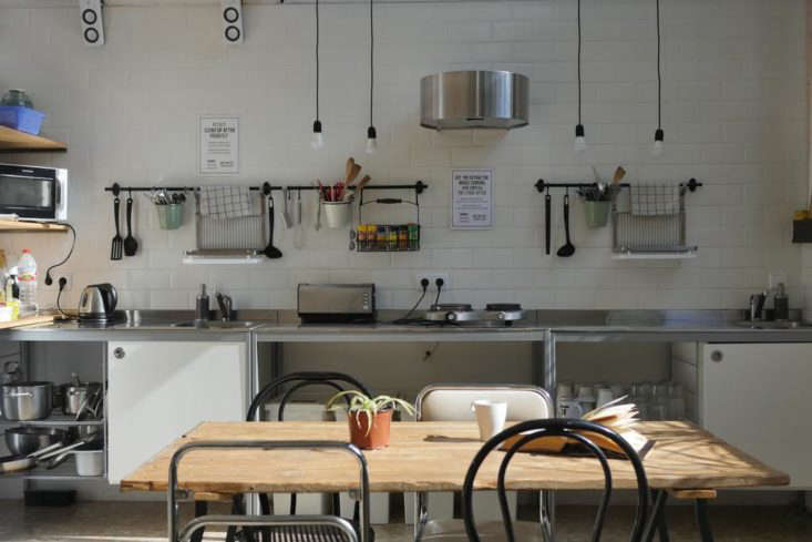 Kitchen at Jam Hostel in Barcelona