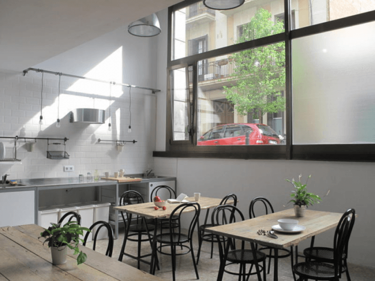 Kitchen at Jam Hostel in Barcelona