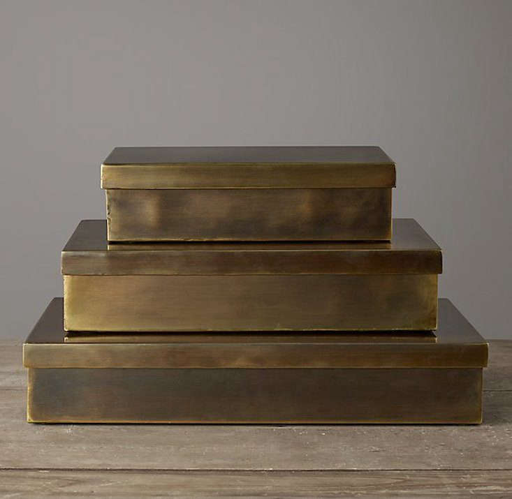 Restoration Hardware Handcrafted Metal Box 