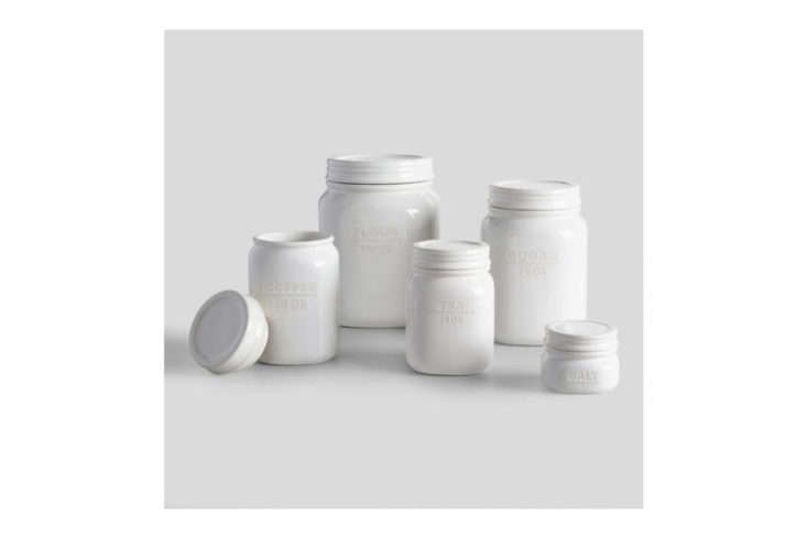 World Market White Ceramic Canisters