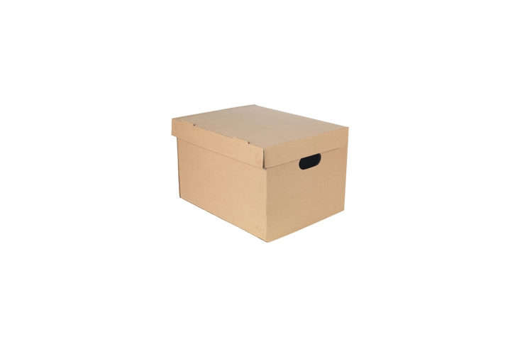 Cardboard Document Storage Boxes Natural Swing Lid