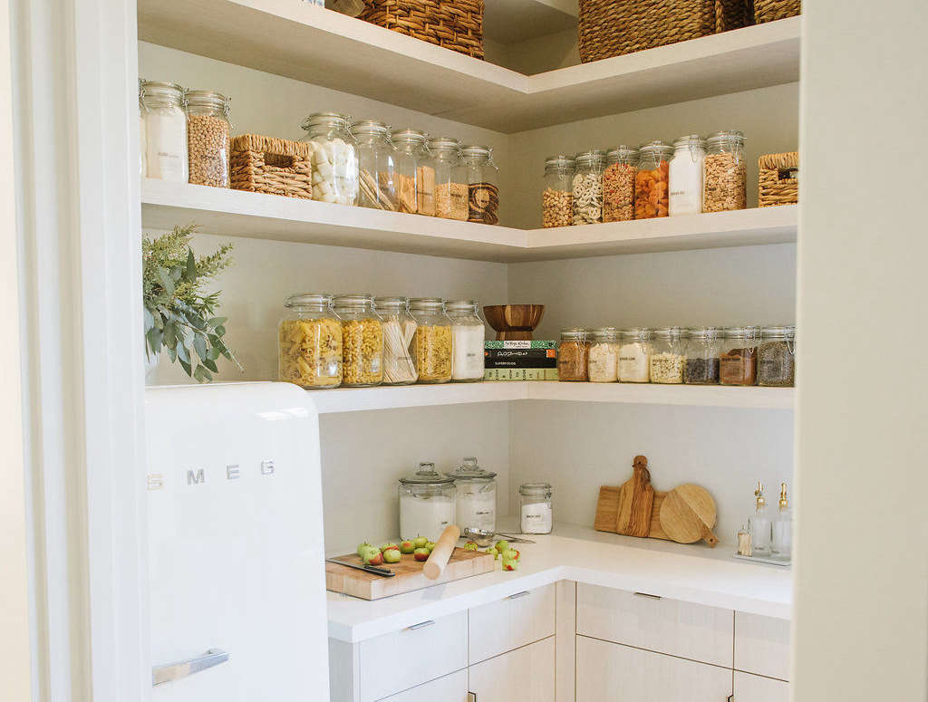 A fridge for beverages in the pantry—genius! Photograph by Delbarr Moradi, from Steal This Look: The Modern Farmhouse Pantry (a Remodelista Considered Design Awards Finalist).