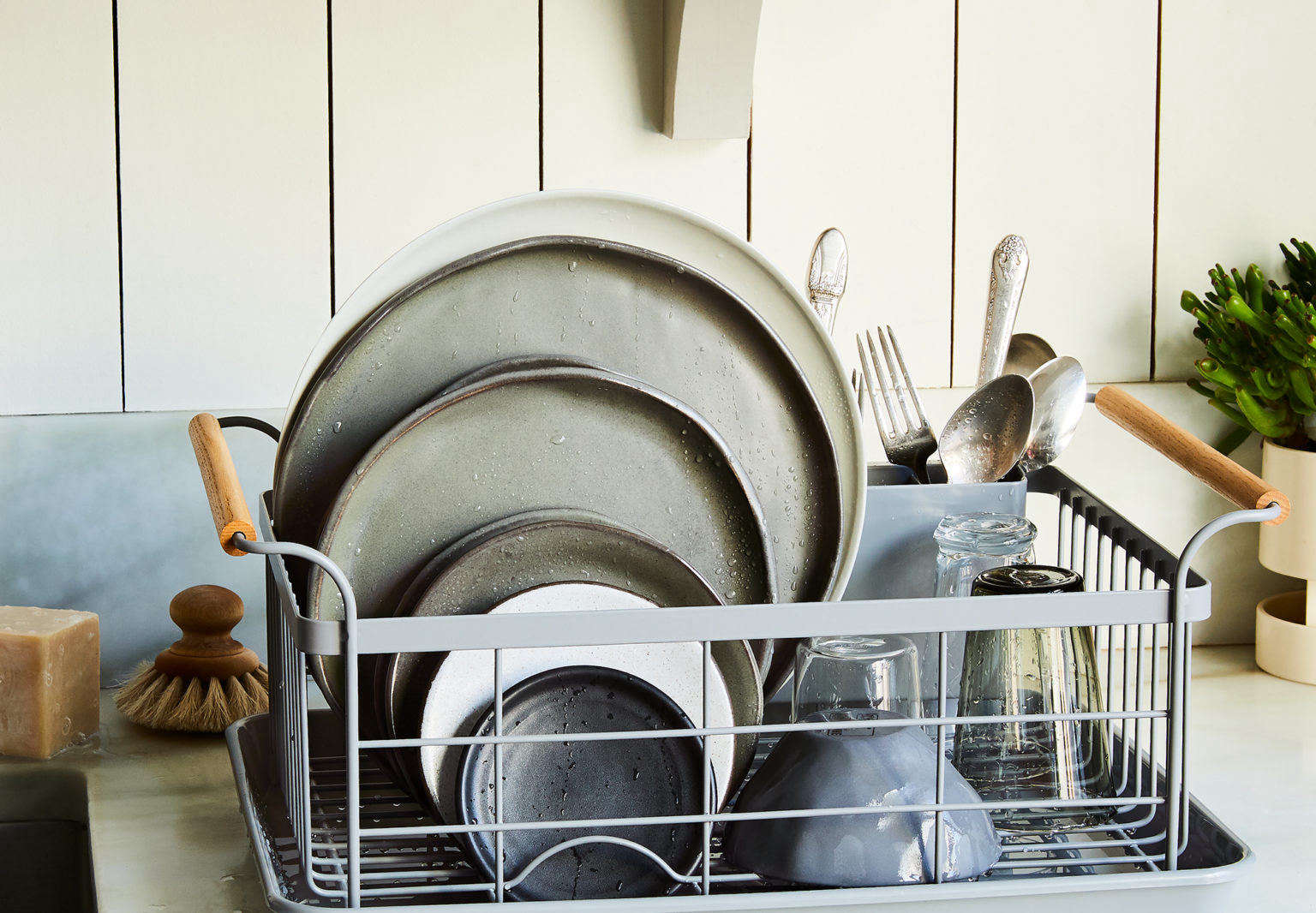 Food52 Five Two Drying Rack, Over the Sink with Utensil Caddy, 3