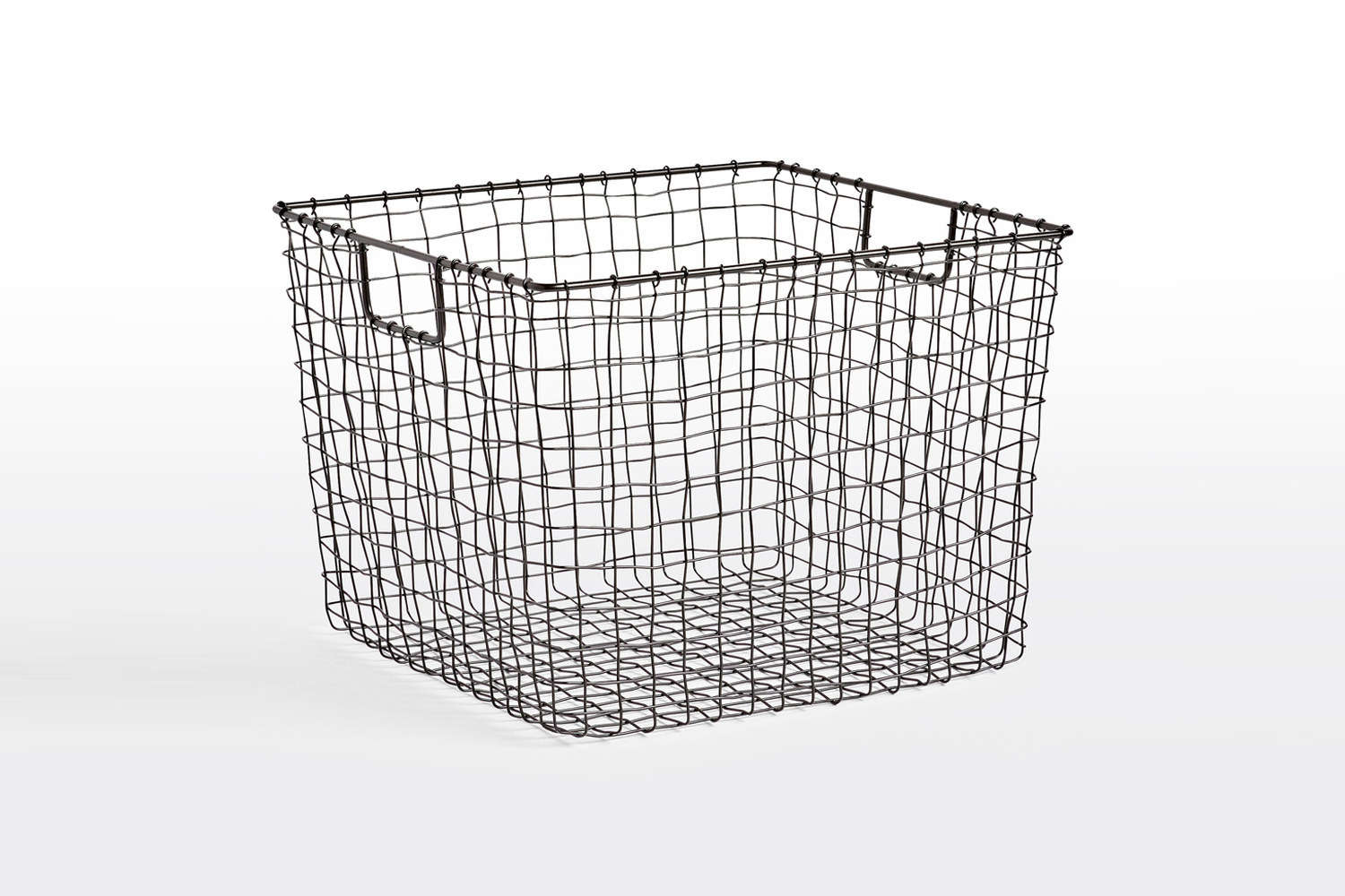 Square Oil-Rubbed Bronze Wire Basket at Rejuvenation