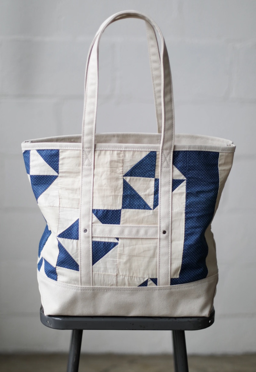 Each tote is lined with canvas and features a large interior pocket.