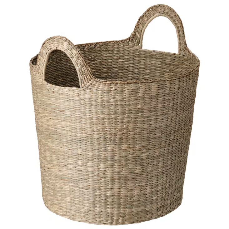 Discard your mesh laundry sack for a simple basket, and even dirty clothes start to look good. The Insvep basket, woven from Seagrass, at $34.99